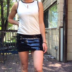 Black&White Sequin Cocktail Dress
